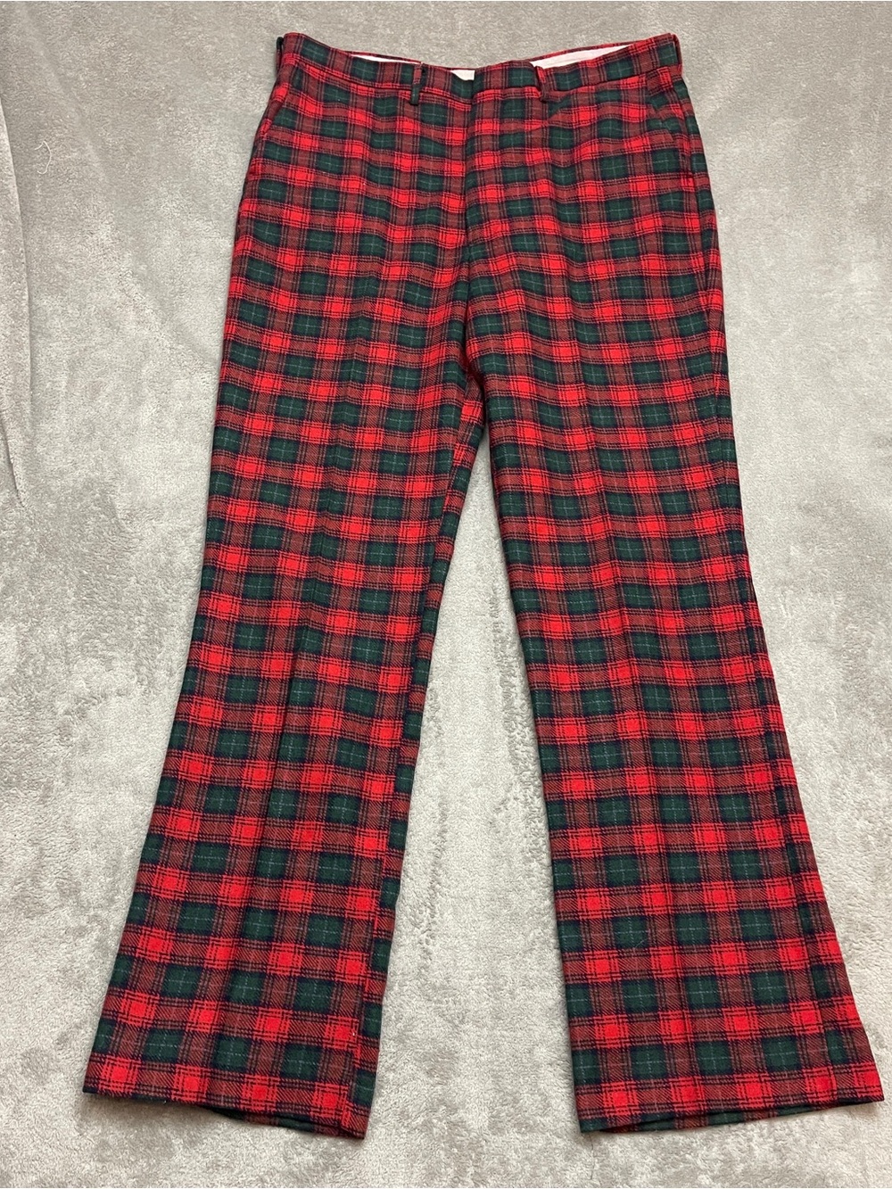 Vintage 70s Sears Wool Tartan Plaid Pants Men's 40 L Reg Cut